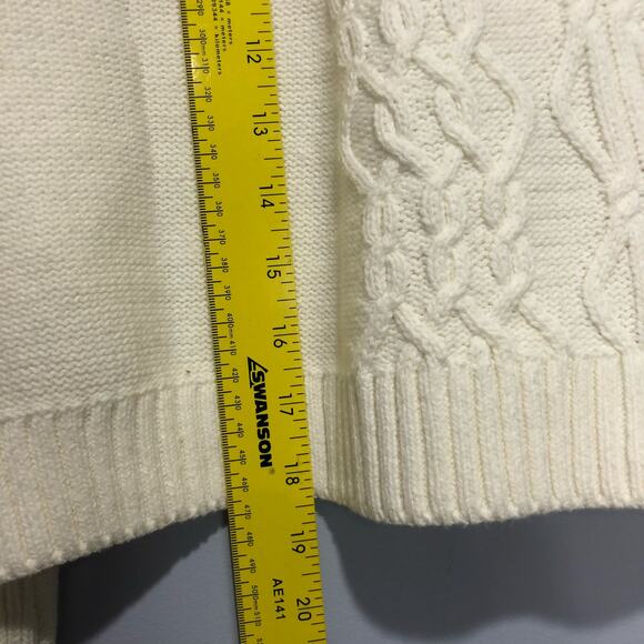 Anthropologie x Maeve Cropped Long Sleeve Pullover Sweater Ivory Size M - Picture 3 of 7